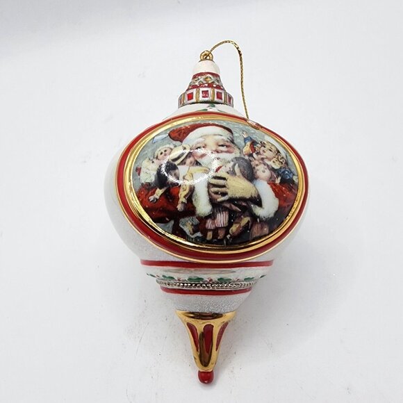 Vintage 1999 Bradford Edition Porcelain Christmas Ornaments An armful of Joy - Picture 3 of 8